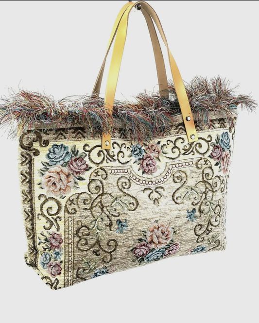 Hovedbilde ITALIAN COTTON CARPET SHOPPER BAG BEIGE