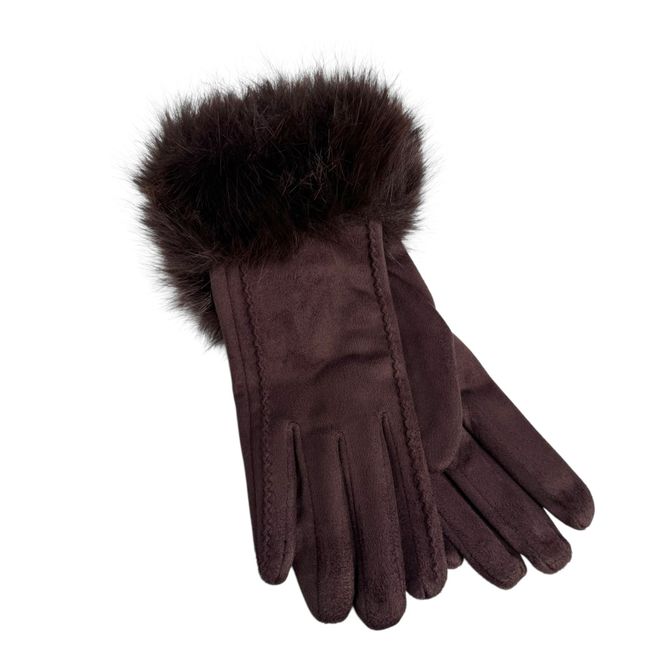 Hovedbilde Noma exclusive hansker med fuske pels brun